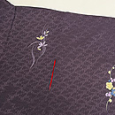 濃き色地に四君子刺繍の付下