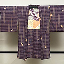 深紫色菊の葉紋様羽織