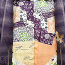深紫色菊の葉紋様羽織