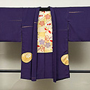深紫色大胆絞りと刺繍羽織