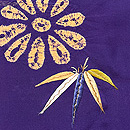 深紫色大胆絞りと刺繍羽織