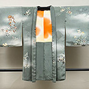 青磁色に四季の草花の羽織