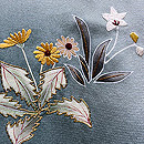 青磁色に四季の草花の羽織