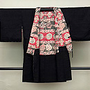 黒地紬の道中着　羽裏