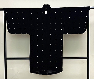 別珍地ドット柄の道中着