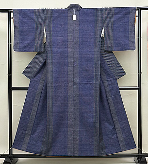 多色縦縞の飯田紬