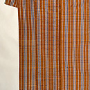 芝翫茶縦縞の紬単衣