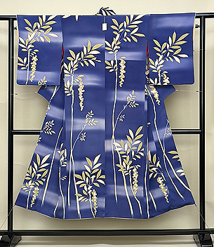 南天文様の付下