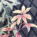 野草に桜文様の散歩着