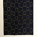 黒地変わり亀甲紋絣結城縮