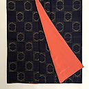 黒地変わり亀甲紋絣結城縮