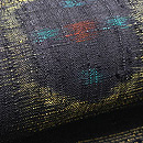 黒地変わり亀甲紋絣結城縮