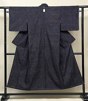 幾何学文様本場結城紬