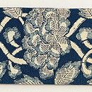 藍型染めの半巾帯　前柄