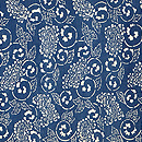 松原八光作 花唐草 木綿名古屋帯 帯裏