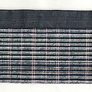 麻地縞にボーダーの半幅帯　前柄