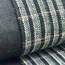 麻地縞にボーダーの半幅帯　質感・風合