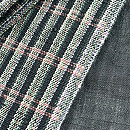 麻地縞にボーダーの半幅帯　質感・風合