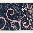 中形花唐草にドット文様の半幅帯　前柄