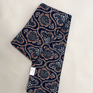 中形花に立涌文様の半幅帯