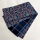 中形花に立涌文様の半幅帯　帯裏