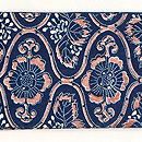 中形花に立涌文様の半幅帯　前柄