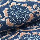 中形花に立涌文様の半幅帯　質感・風合