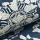 中形花唐草文様の半幅帯　質感・風合