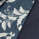 中形花唐草文様の半幅帯　質感・風合