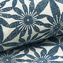 中形菊文にボーダーの半幅帯　質感・風合