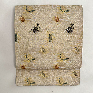 虫尽くし紗の本袋帯