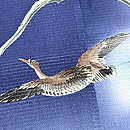 舫舟に雁の絽縮緬名古屋帯　質感・風合