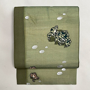 カエルの夏名古屋帯