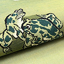 カエルの夏名古屋帯　質感・風合