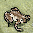 カエルの夏名古屋帯　質感・風合