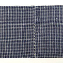 麻地ドット切り嵌めの名古屋帯　前柄