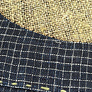 麻地ドット切り嵌めの名古屋帯　質感・風合