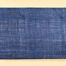 藍大麻布の名古屋帯　前柄