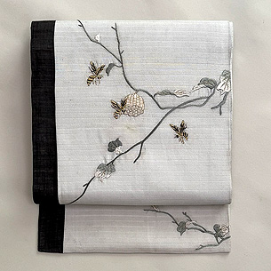 蜂の巣文様絽の名古屋帯