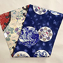 紫紺色丸紋塩瀬羽二重の名古屋帯　帯裏