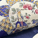 紫紺色丸紋塩瀬羽二重の名古屋帯　質感・風合