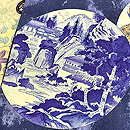 紫紺色丸紋塩瀬羽二重の名古屋帯　質感・風合