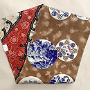 白茶色丸文塩瀬羽二重の名古屋帯　帯裏