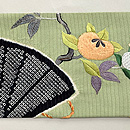 檜扇に松橘藤文様絽錦紗の名古屋帯　前柄