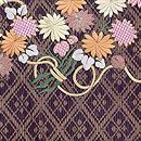 業平菱に枝垂れ藤文様絽の袋帯　前柄