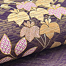 業平菱に枝垂れ藤文様絽の袋帯　質感・風合