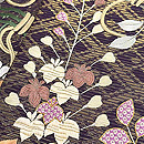 業平菱に枝垂れ藤文様絽の袋帯　質感・風合