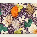 小袖崩し菊文様絽の名古屋帯　前柄