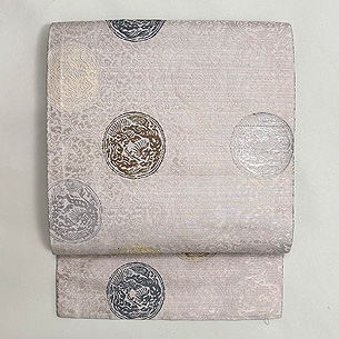 唐花丸に鳳凰紋の織絽の丸帯