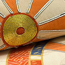 源氏車の染めと刺繍名古屋帯　質感・風合